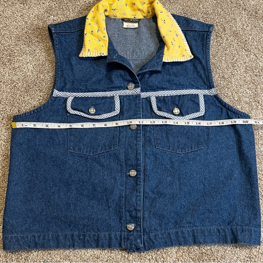 Vintage Willowbend Floral Skirt‎ Denim Vest Button Down Shirt Size Medium Spring - Picture 15 of 16